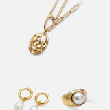 Polynesia Pearl Set in gold, all three pieces together